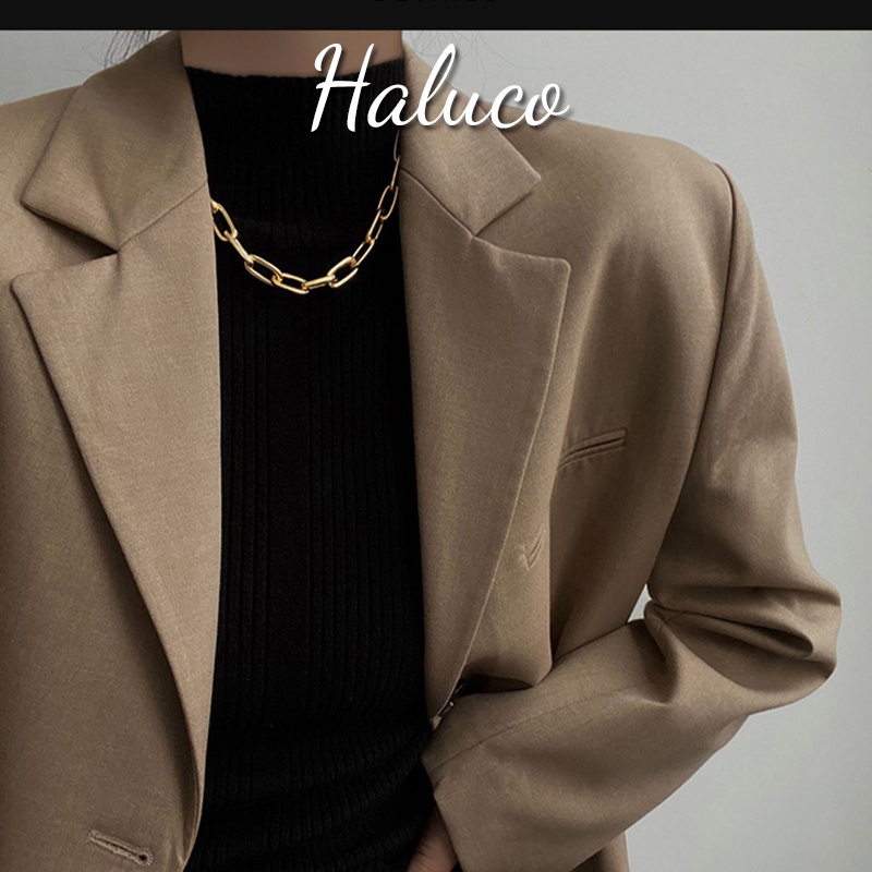 Vòng cổ dạng chuỗi xích màu vàng phong cách punk thời thượng dành cho nữ Haluco.accessories VC012