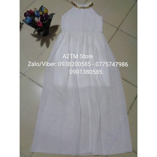 ĐẦM MAXI VOAN CỔ YẾM MÓC XÍCH
