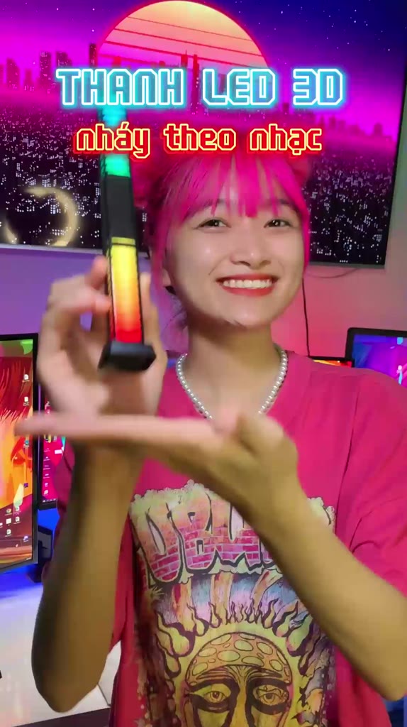 Thanh đèn Led 3D RGB nháy theo nhạc, có pin rời, có chân đế trang trí bàn làm việc | BigBuy360 - bigbuy360.vn