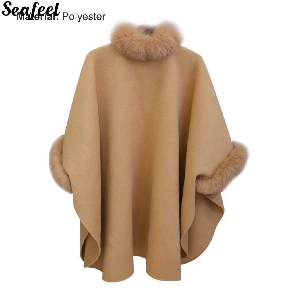 Áo choàng Poncho dáng dài chất liệu dày dặn giữ ấm thời trang cho nữ
 | BigBuy360 - bigbuy360.vn