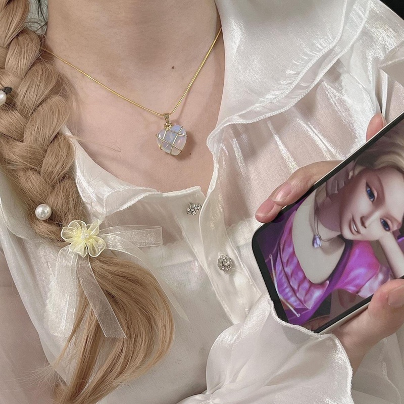 Vòng cổ Mặt Trái Tim Lâu Đài Kim Cương Dễ Thương