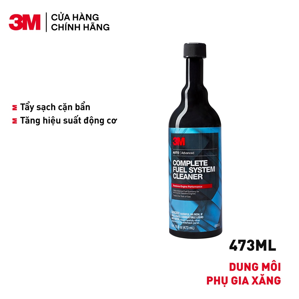 Dung Môi Phụ Gia Xăng 3M Complete Fuel System Cleaner 08813 473ml  - Voucher giảm 20k cho đơn 299k