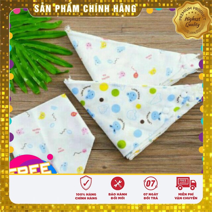 SALE Khăn tam giác vải xô ( sỉ, lẻ) 10 chiếc, có cúc bấm