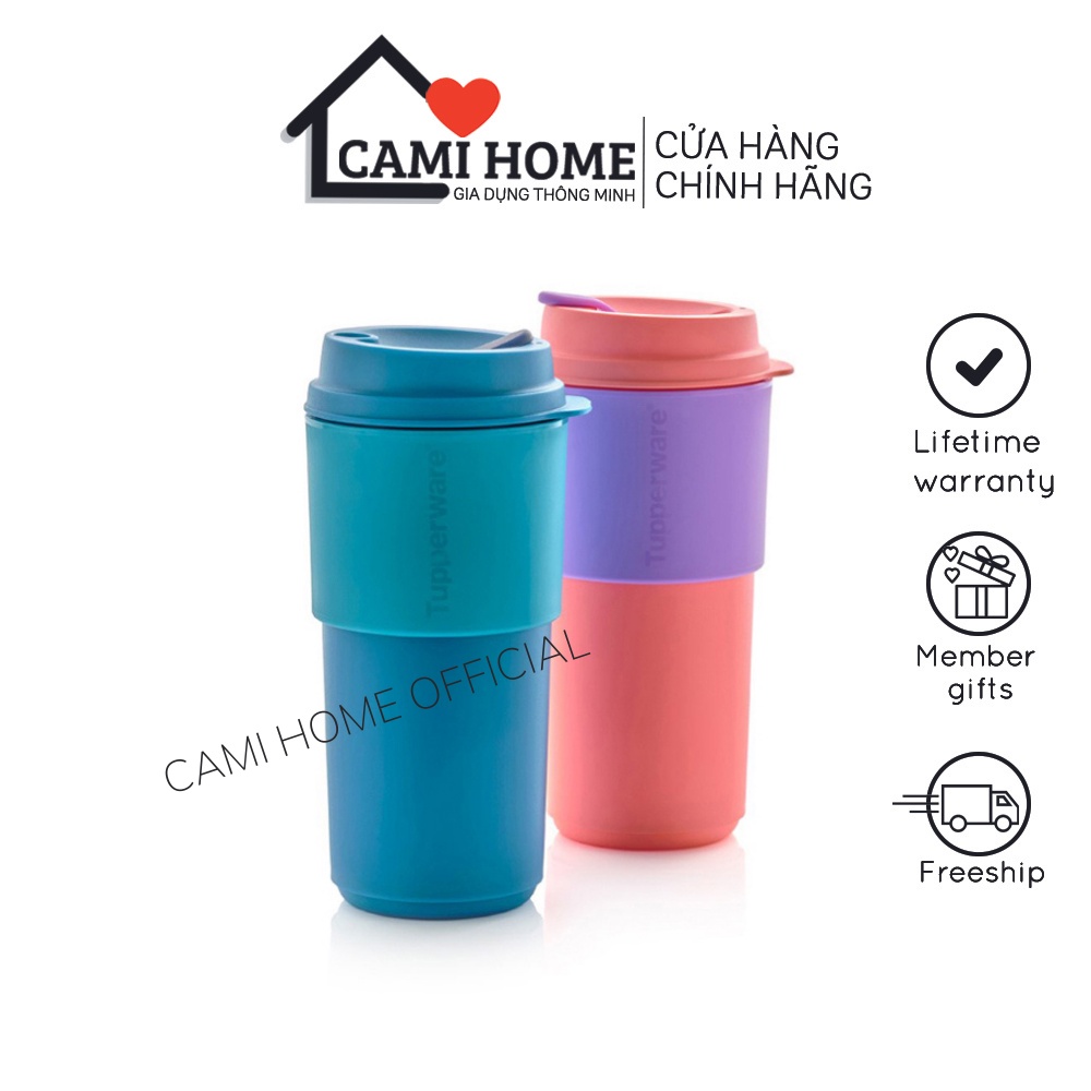 Ly đựng cà phê Coffee To Go 490ml Tupperware hoàn toàn kín khí chất liệu nhựa nguyên sinh an toàn