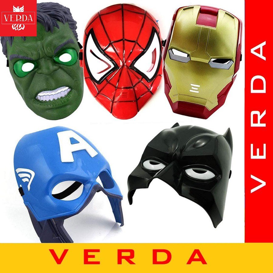 Mặt nạ siêu nhân spiderman có đèn đồ chơi nhập vai spider man captain america ironman batman hulk anh hùng marvel mask