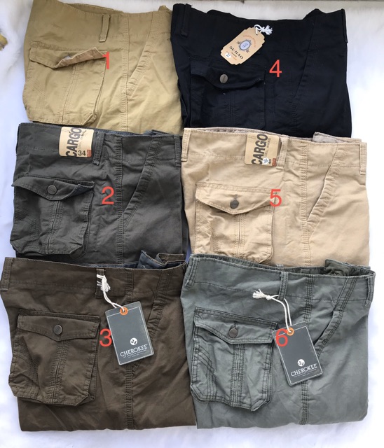 Quần Short Túi Hộp Kaki Nam