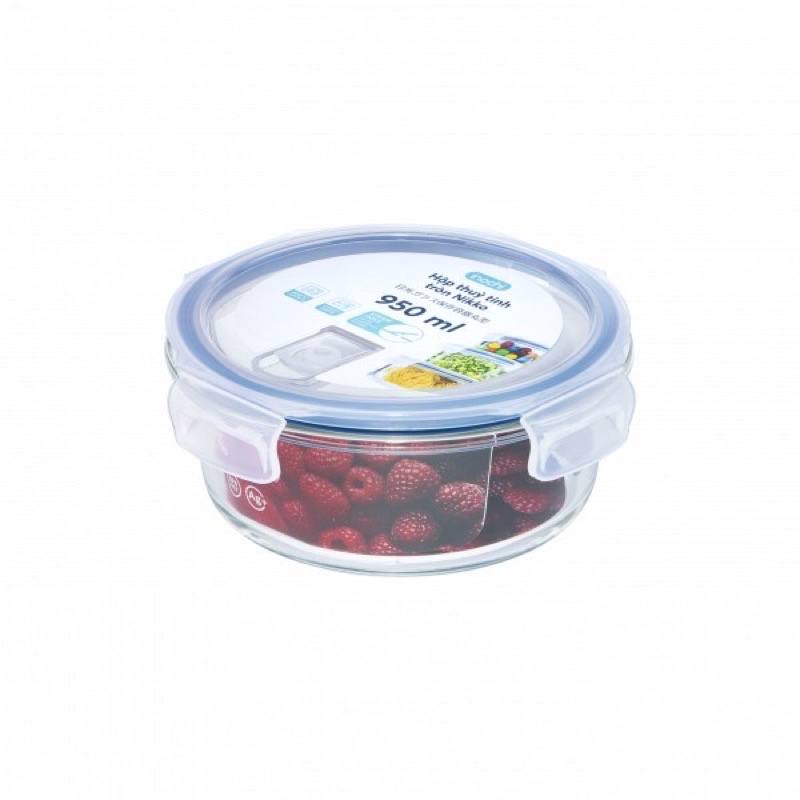 Hộp Thủy Tinh Tròn Nikko Inoch 400ml, 620ml, 950ml - Hàng Chính Hãng