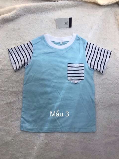 Áo thun cộc tay bé trai phối màu