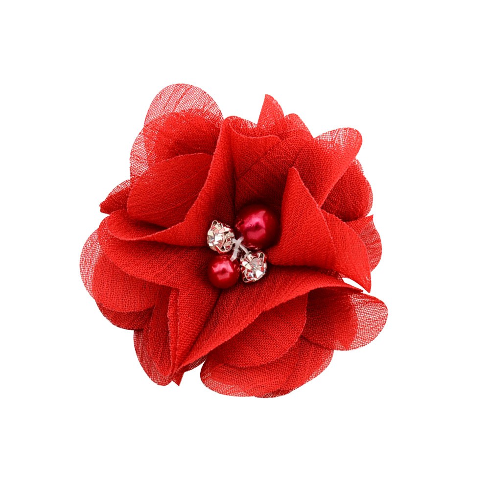 Kẹp tóc KIDSBOWS hình hoa lụa đính hạt dễ thương cho bé gái