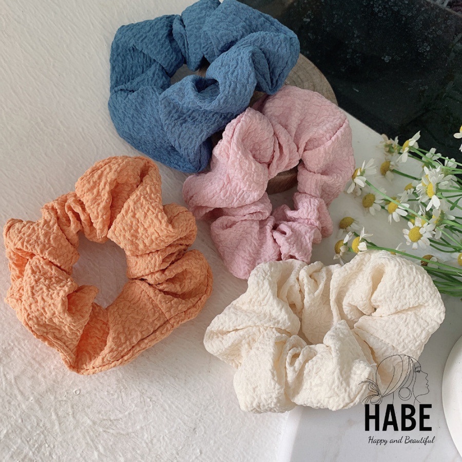 Dây buộc tóc scunchies cột tóc đẹp cho nữ, đồ cột tóc vải xốp bồng bềnh phong cách Hàn Quốc