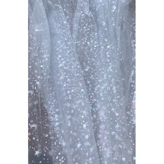 ✨✨VẢI LƯỚI IN NGÔI SAO PHẢN QUANG LẤP LÁNH✨✨ (1m x 1m)