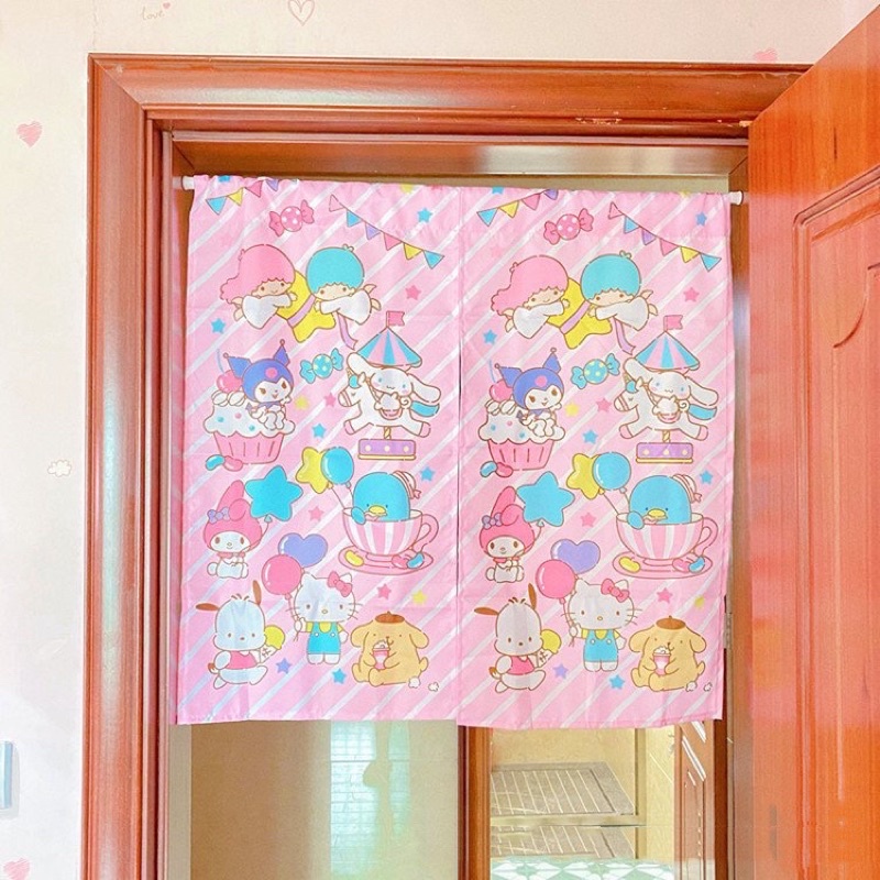 Rèm cửa vải có vách ngăn Hello Kitty