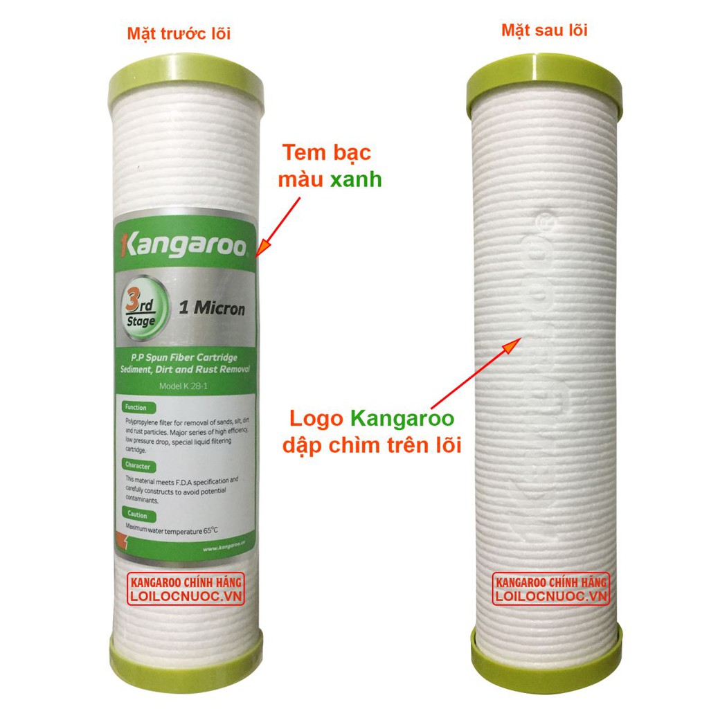 Lõi lọc nước Kangaroo - Lõi 1/2/3 - Chính hãng