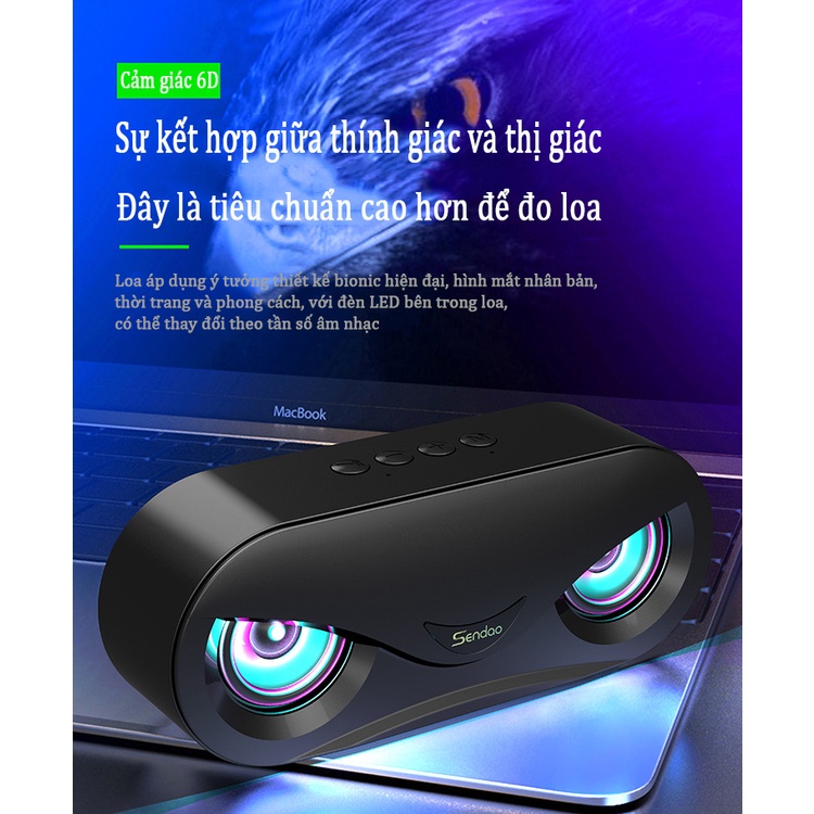 M6LED đèn đầy màu sắc loa bluetooth không dây loa kép loa siêu trầm âm thanh thẻ để bàn âm lượng lớn