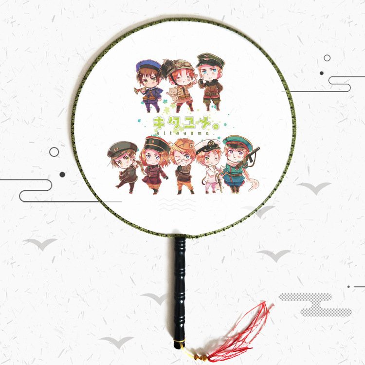 Quạt tròn cổ trang Hetalia - Axis Powers anime cầm tay