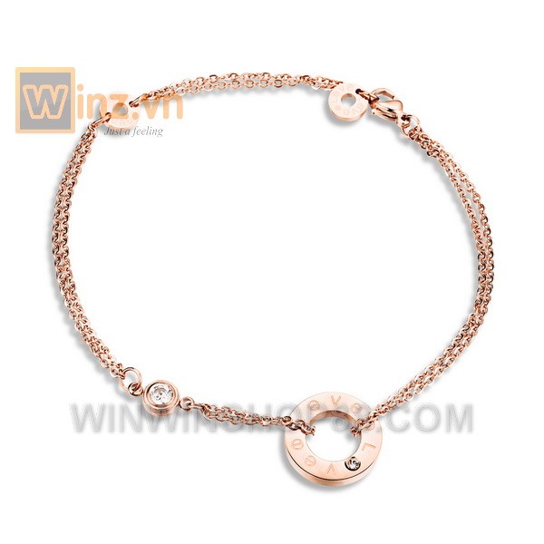 Lắc tay kiêm lắc chân Titan 2 vòng chữ Love LC42 (màu đồng) bởi winz.vn