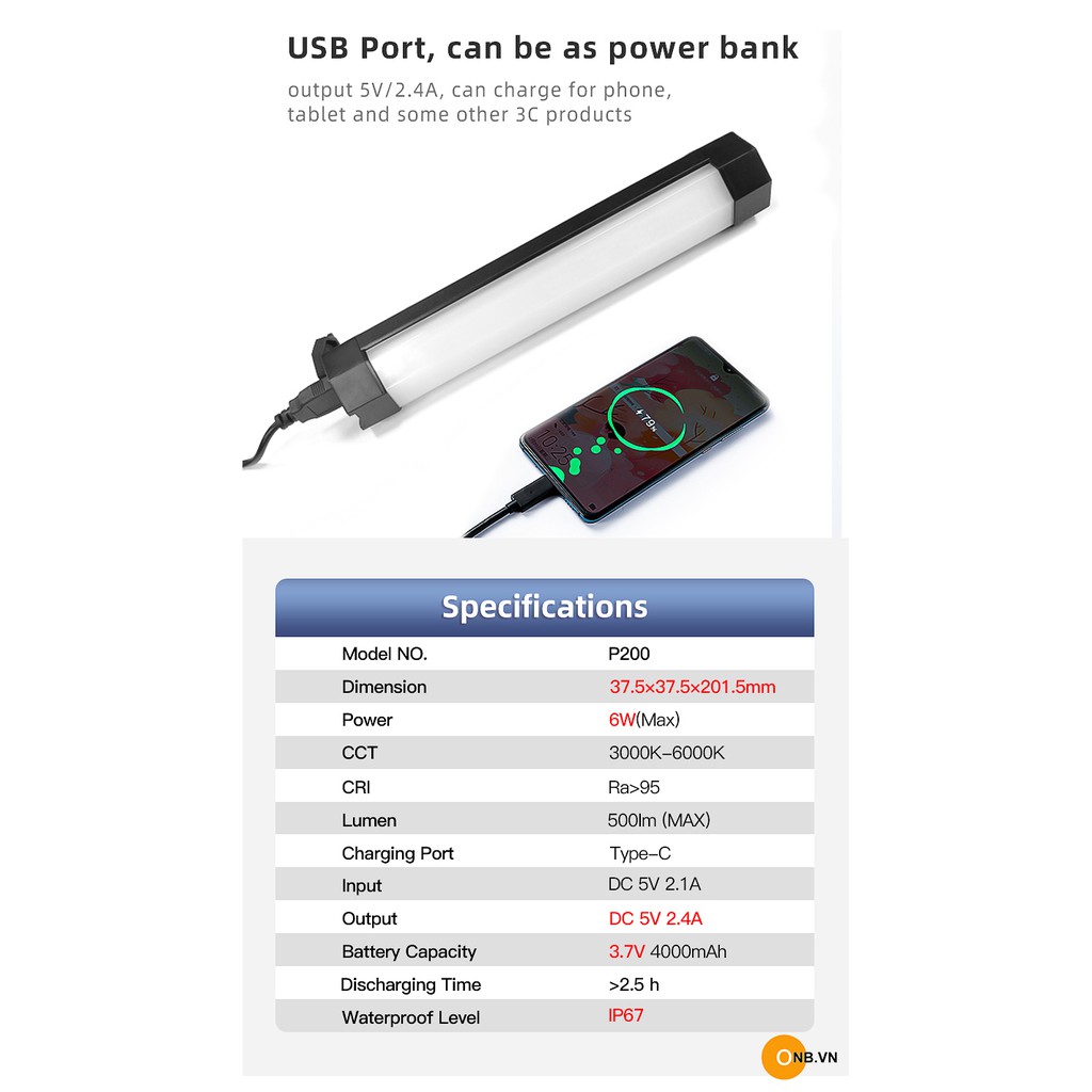 Luxceo P200 RGB Led Stick RGB 20cm - Đèn led mini có App