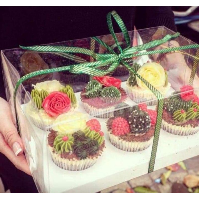 Hộp mica cupcake 4,6,12 bánh cup