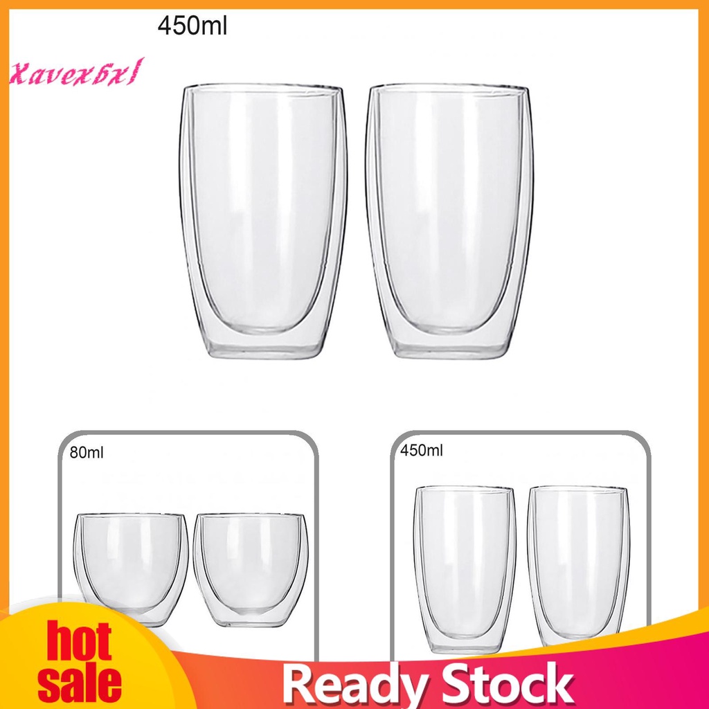 Set 2 cốc thủy tinh hai lớp cách nhiệt đa ứng dụng