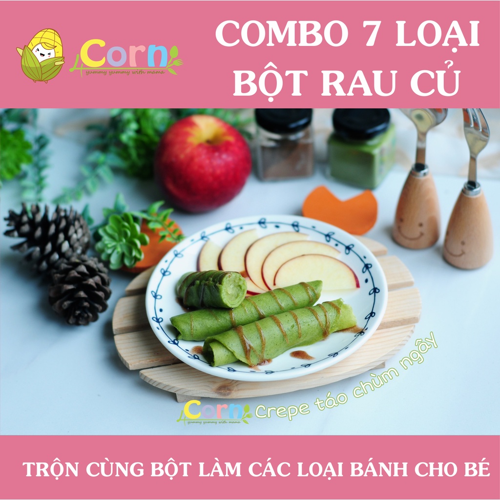 Combo 7 bột rau củ sấy lạnh Dalahouse chế biến ăn dặm - Cho bé 5m+