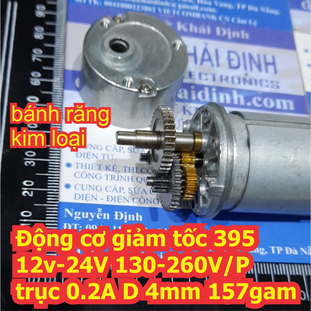 Động cơ giảm tốc 395 12v-24V 130-260V/P trục 0.2A D 4mm 157gam kde6658