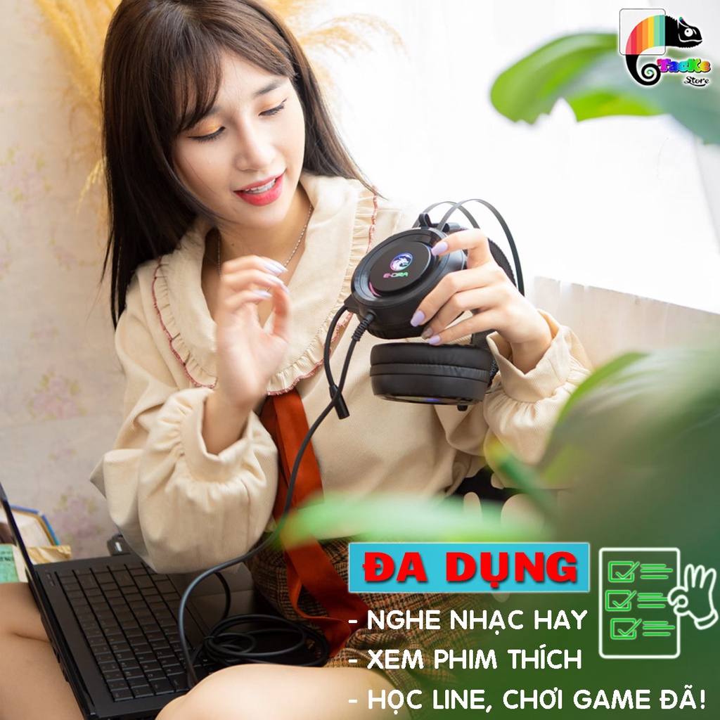 Tai nghe gaming E-dra EH410 Pro Led RGB có míc, âm thanh 7.1 I Bảo hành 24 tháng toàn quốc I Edra EH 410 Pro