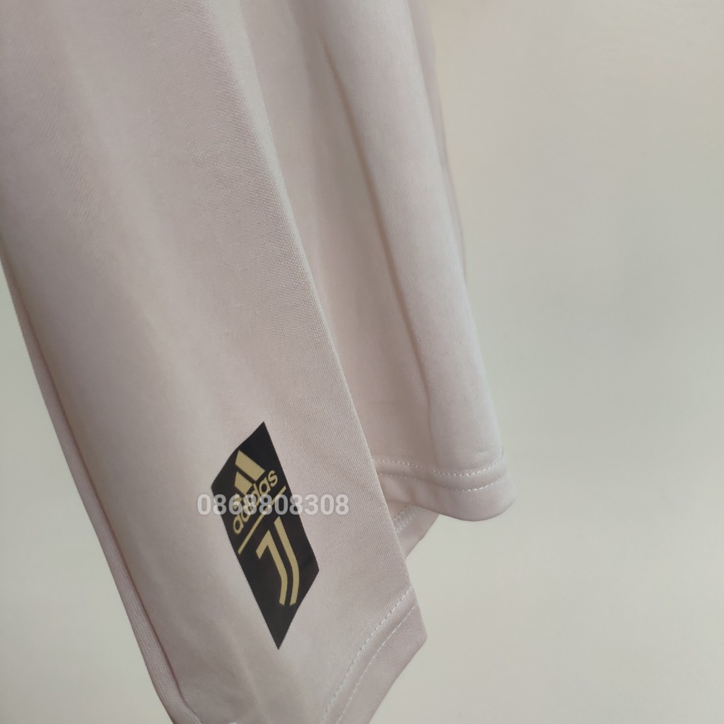 Áo Thể Thao Polo Di Chuyển có cổ CLB Bóng Đá Juventus Trắng Nâu Xám Logo Thêu Mới