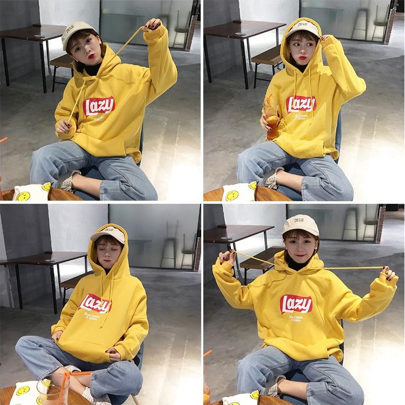 Áo hoodie ulzzang Lazy vải dày | BigBuy360 - bigbuy360.vn