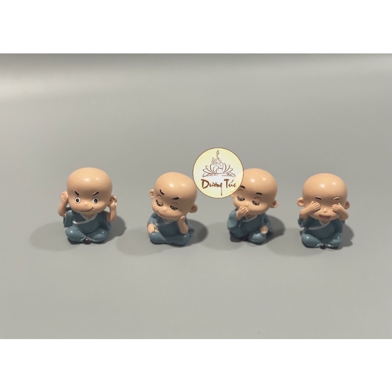 Bộ Tượng Bốn Chú Tiểu tứ không áo lam dễ thương