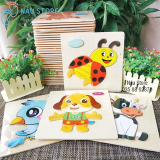Đồ chơi gỗ tranh ghép 3d nhiều chủ đề tranh gỗ ghép hình cho bé