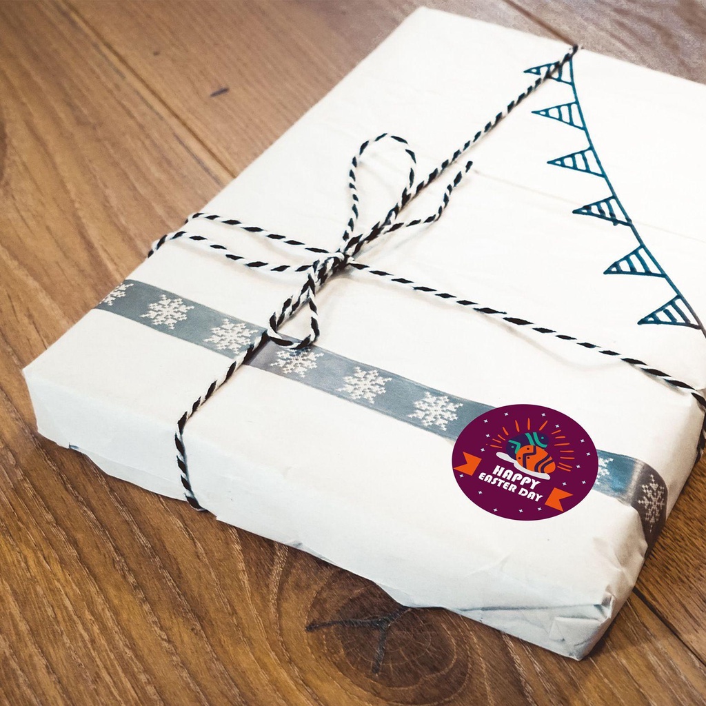 PISTA Set 16 Sticker Dán Tường Họa Tiết Thỏ Phục Sinh Dễ Thương Bắt Mắt