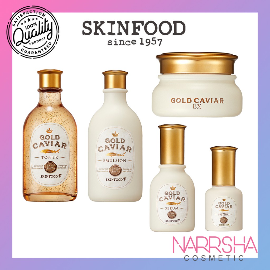 Gold Caviar EX (Emulsion - 145ml & Serum - 50ml & Lifting Eye Serum - 32ml & Toner - 145ml & Cream - 50ml)