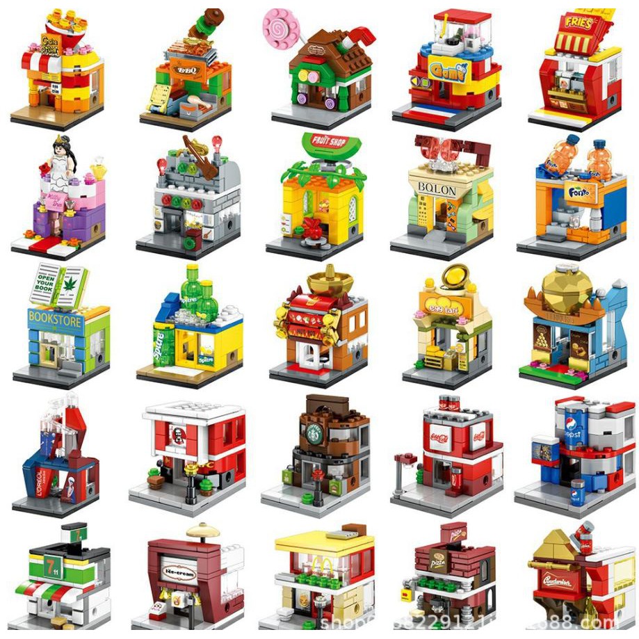 Bộ xếp hình Lego Cửa hàng Lego hãng SEMBO xây dựng đường phố nguyên hộp đóng gói đẹp chắc chắn