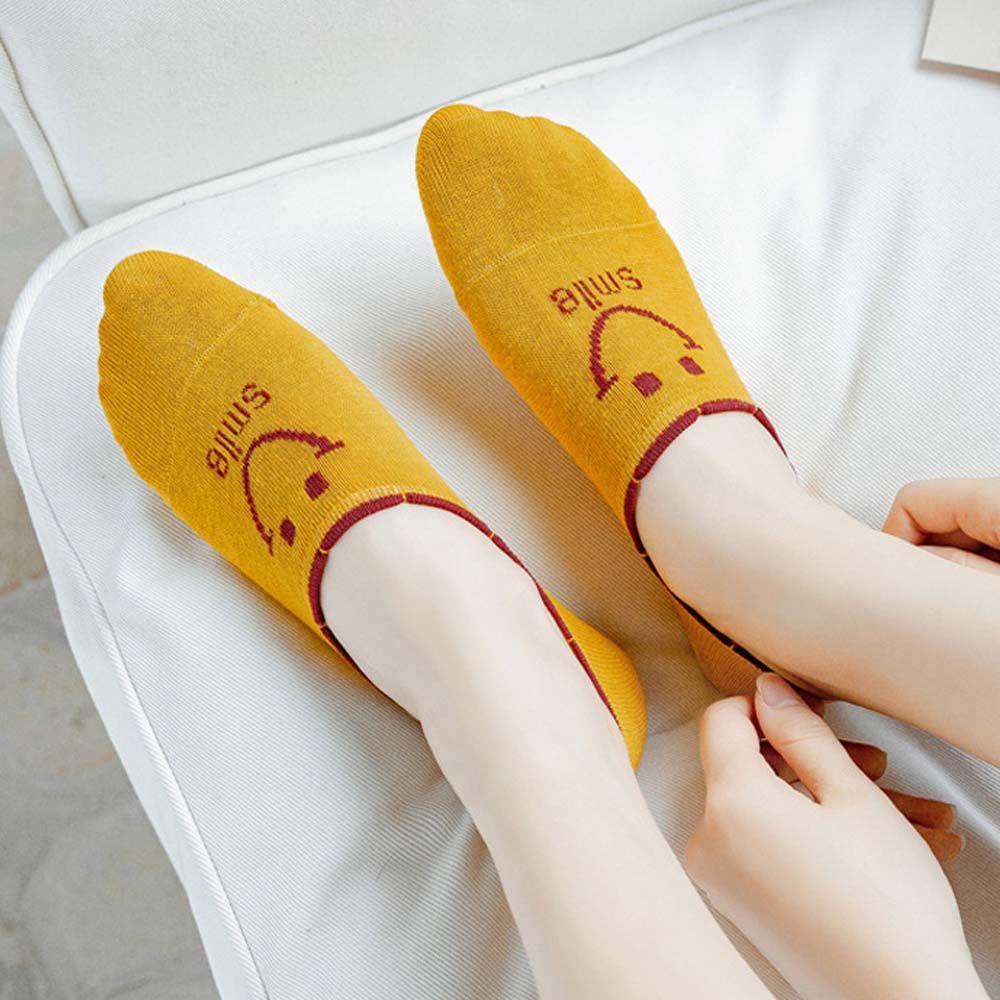 Tất Cổ Thấp Chống Trượt In Hình Mặt Cười Đáng Yêu VANES1