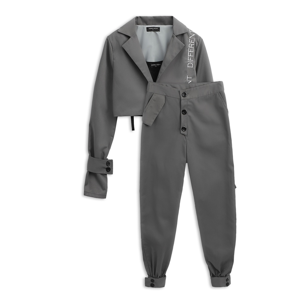 Set Nữ 3 Món Áo CropBlazer - Quần Baggy - Áo Tanktop , Chất Kaki Dày Dặn , WO000027,SOMEHOW