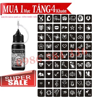 Mực xăm tạm thời [ TẶNG 4 KHUÔN XĂM + STICKER CỰC CÁ TÍNH ]
