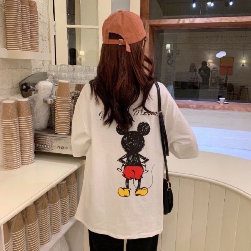 Áo Thun Unisex CHUỘT MICKEY G476, Tay Lỡ Form Rộng
