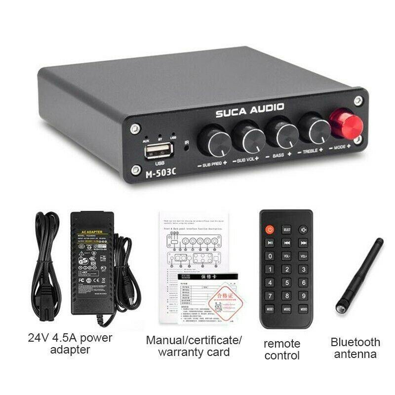 Amply Mini Đọc USB - Bluetooth 5.0 - Công Suất 50w x2 + 100w