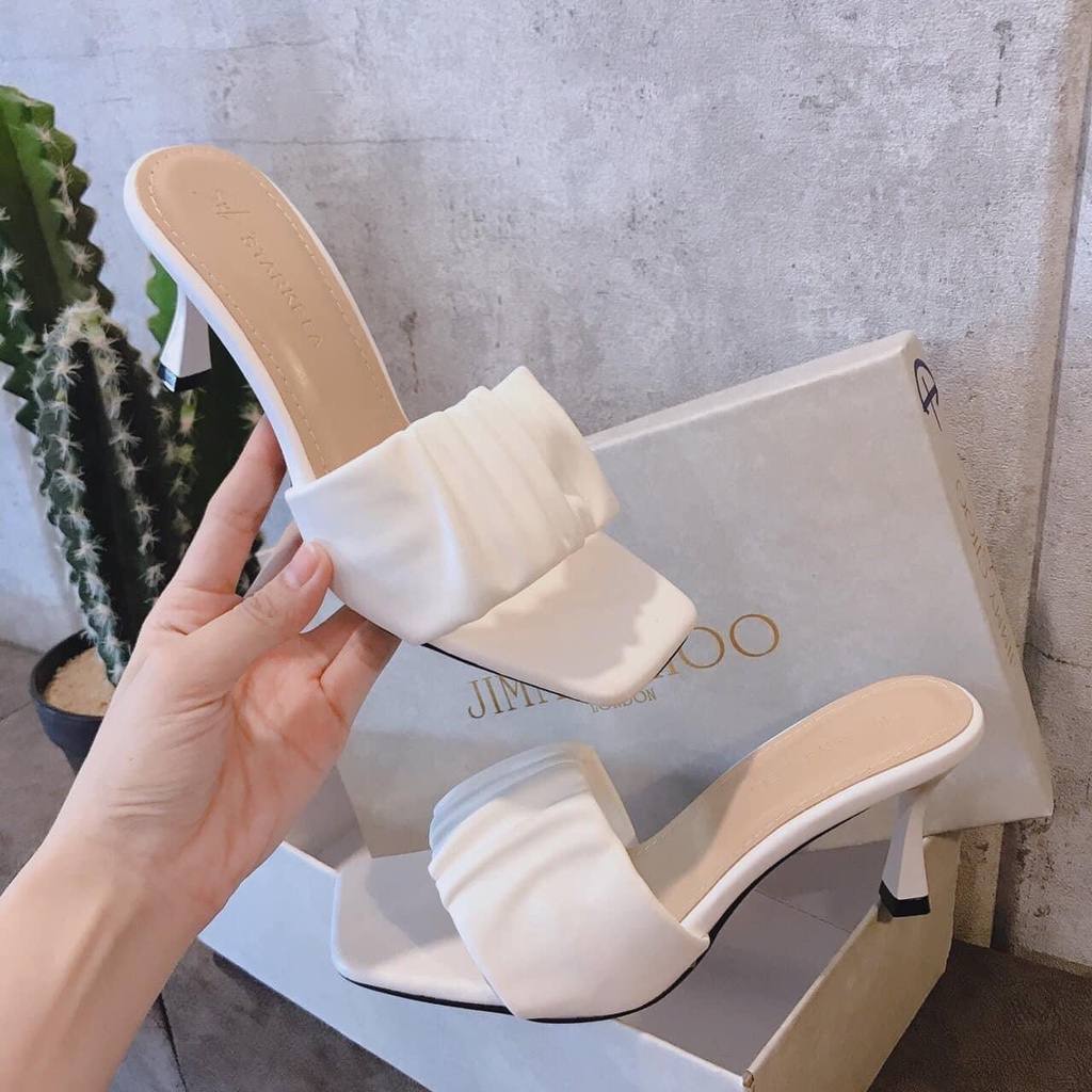 Giày sục quai nhún gót cao