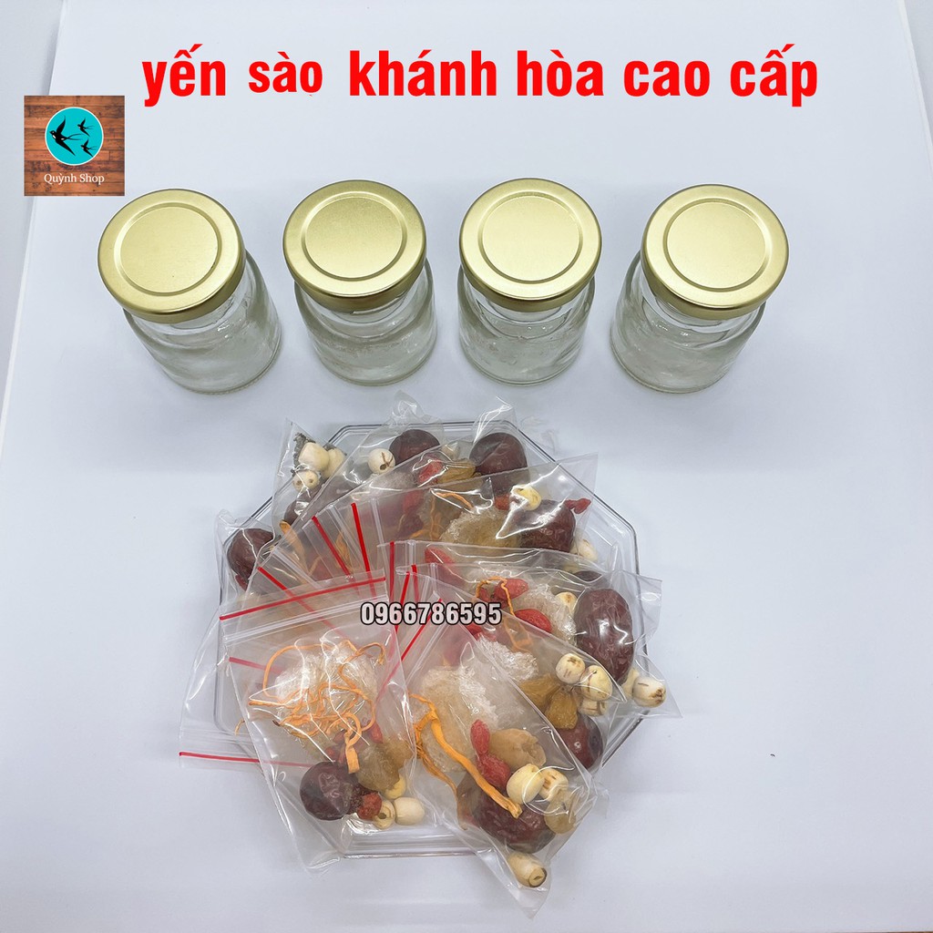 Set yến sào baby chia sẵn mini kèm nguyên liệu như hình và đường phèn đi kèm hướng dẫn chưng tại nhà