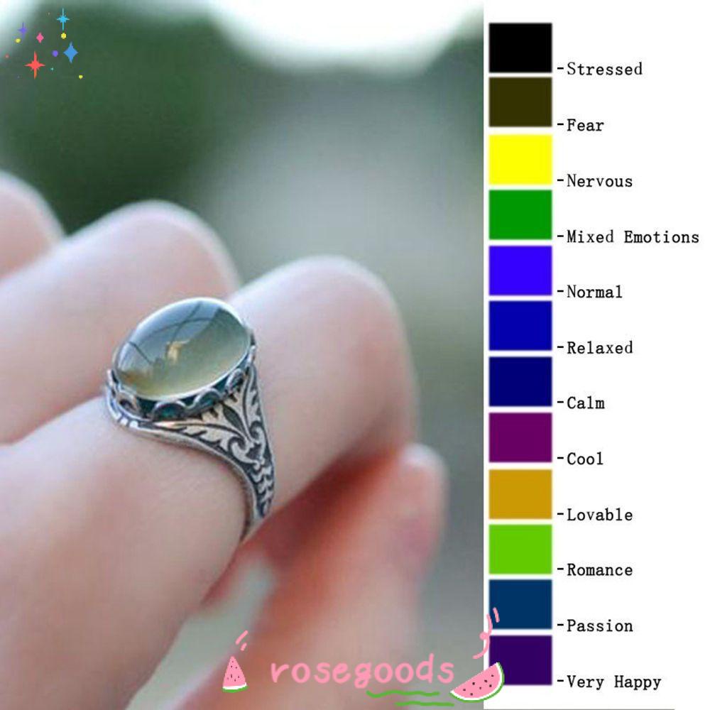 ROSE Creative Gift Color Change Rings Party Luminous Mood Ring New Fashion Gift For Women Girl Jewelry Size 5-11 Temperature Control