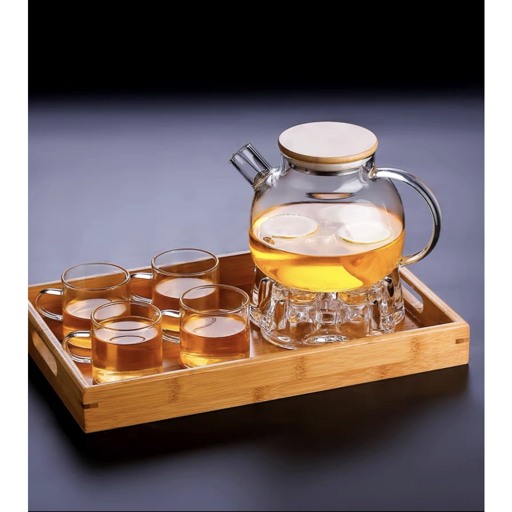 Ấm pha trà deli có lưới lọc inox 1000ml bình pha trà thủy tinh ủ trà cao cấp sang trọng hàng loại 1 tiện lợi đanăng GIKO