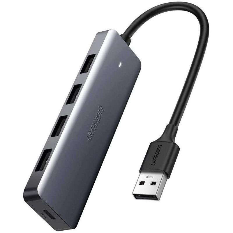 Hub bộ chia 4 cổng USB 3.0 hỗ trợ cấp nguồn Micro USB chính hãng Ugreen 50985 cao cấp