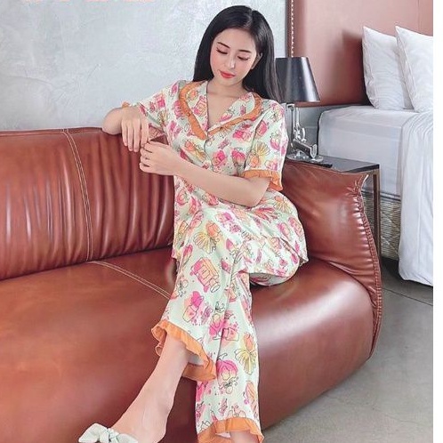 Bộ Pijama Lụa Cao Cấp Mẫu Mới - Đồ Bộ Mặc Nhà Lụa Tơ Tằm Mềm Mướt Hàng Có Đủ Size