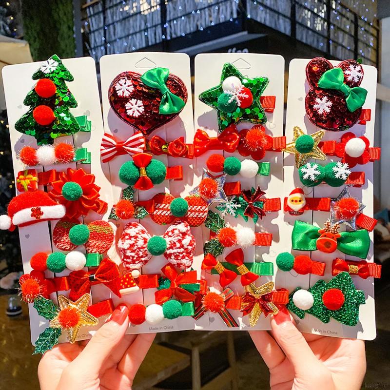 Set 10 Kẹp Tóc Hình Giáng Sinh Cho Bé