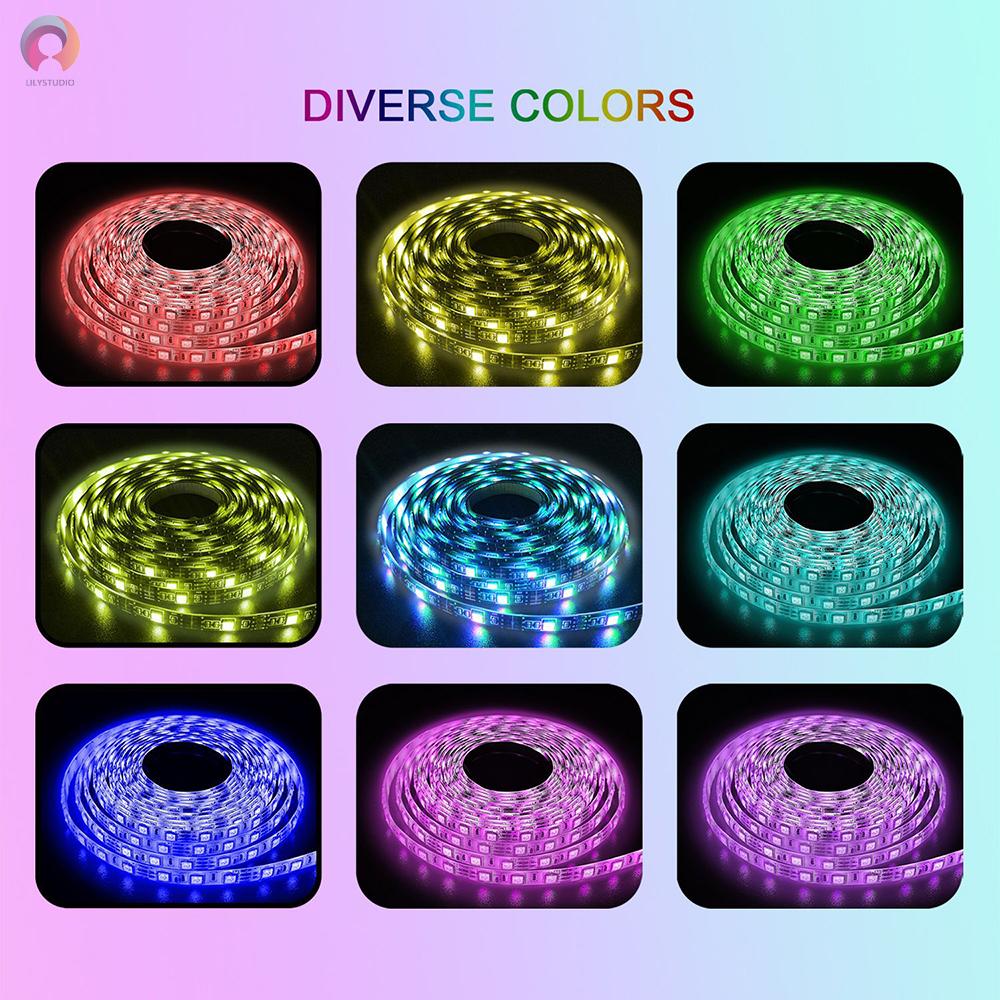 LED Strip Lights 16.4ft. Waterproof RGB LED Lights with IR Remote Control 20 Colors and DIY Modes 5050 Color Changing LED Tape Lights for Home Ceiling Party Festival