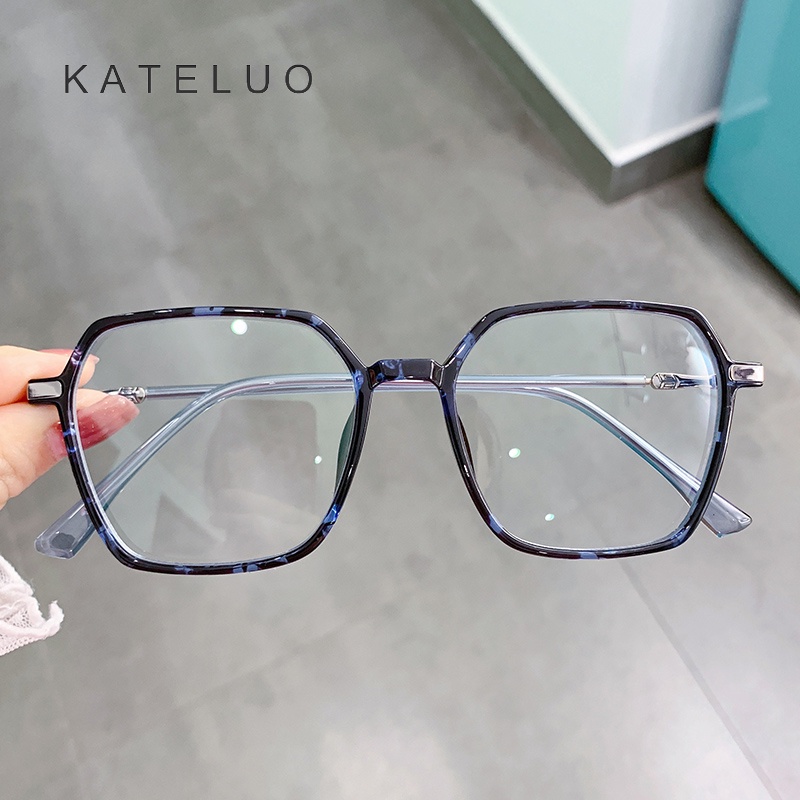 Kính mát gọng tròn chống tia sáng xanh gọng lớn KATELUO lk307 thời trang cho nam và nữ tr90