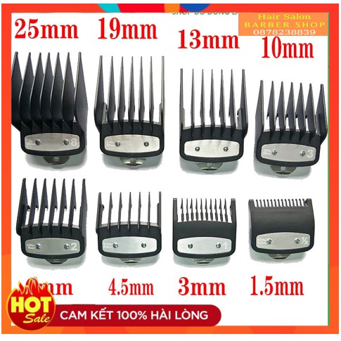 Bộ cữ gá thép tông đơ wahl  8184 8 Cái Từ Cữ 1,5mm đến 25mm