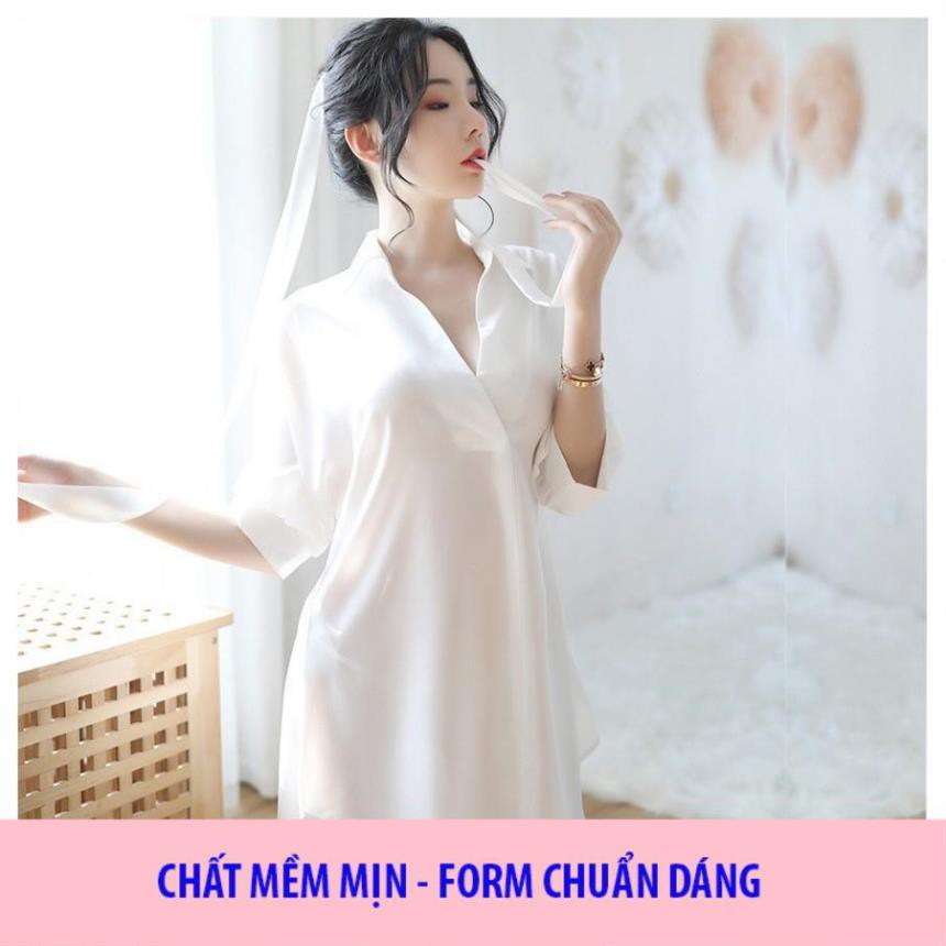 [ SIÊU PHẨM - SIÊU MỊN] áo sơ mi ngủ nữ cao cấp - váy ngủ đẹp dài quyến rũ B1030