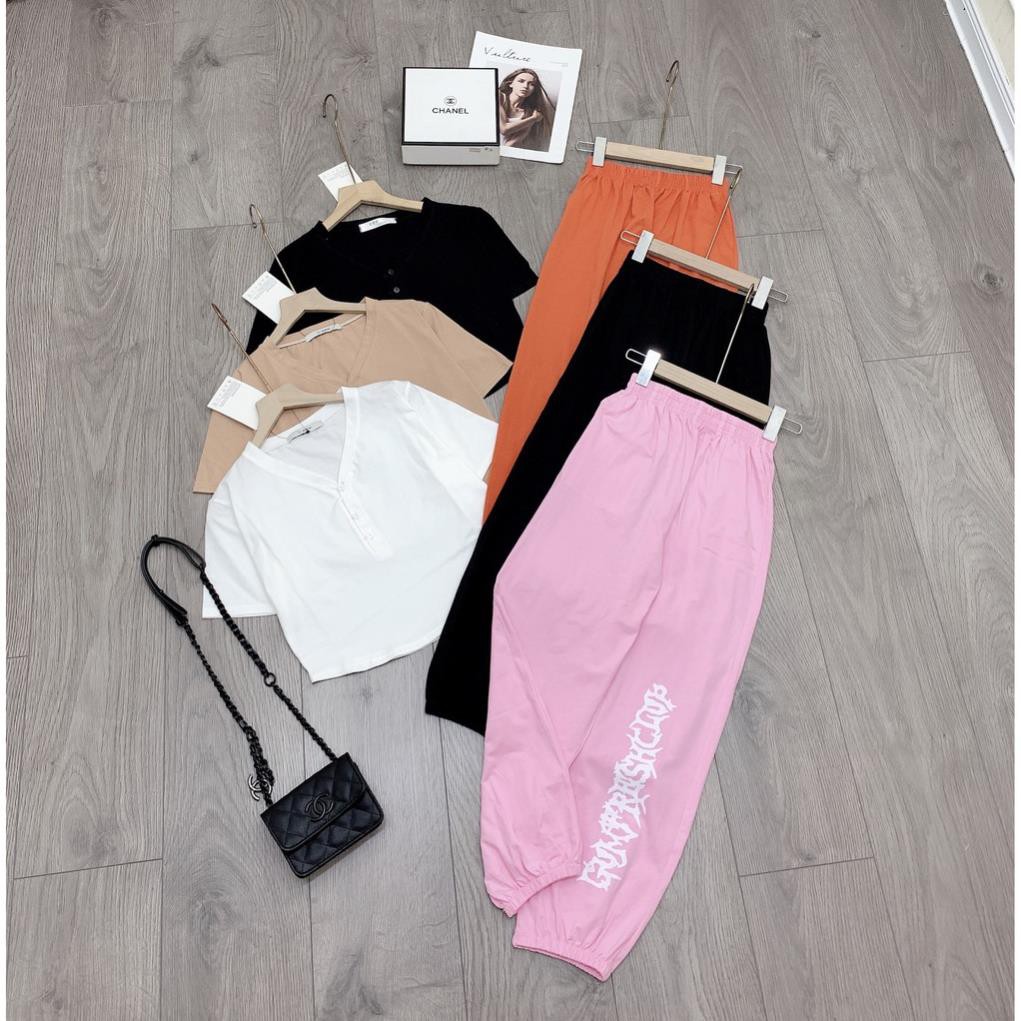 Set đồ nữ cá tính, set thể thao lửng áo thun đi chơi sang chảnh mùa hè đẹp 8A00038 THVVN | BigBuy360 - bigbuy360.vn